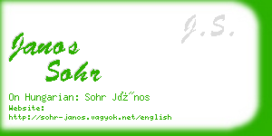 janos sohr business card